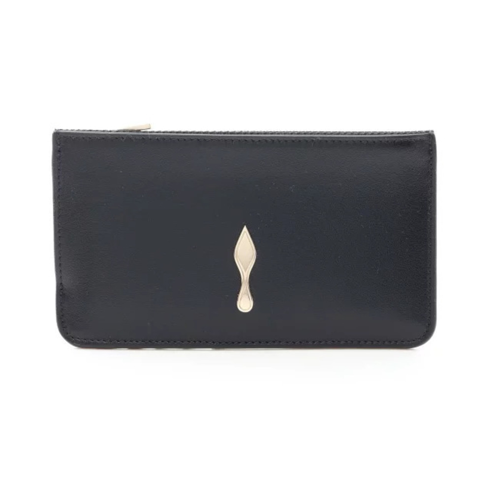 Christian Louboutin Card Case Wallet Coin Purse Wallet Leather Black